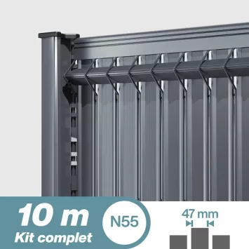 Illustration du produit Brise-vue Lattes rigides PVC – Kit Longueur 10m