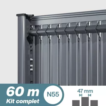 Illustration du produit Brise-vue Lattes rigides PVC – Kit Longueur 60m
