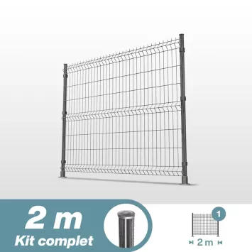 Illustration du produit Kit grillage rigide poteaux ronds - longueur 2 mètres