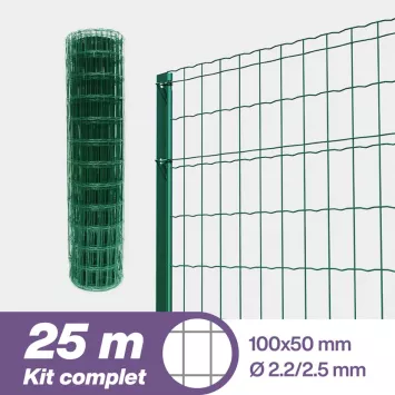 Illustration du produit Kit Grillage soudé - Maille 100x50 - 25 mètres
