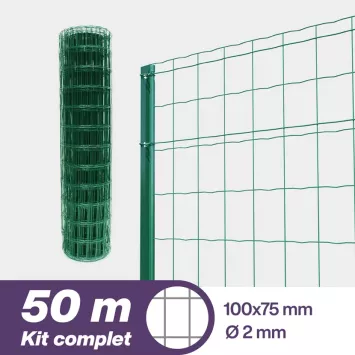 Illustration du produit Kit Grillage soudé – Maille 100×75 - 50 mètres