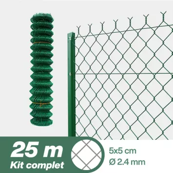 Grillage Résidentiel Plastifié Vert Filiac - Maille 100x50 Mm, Hauteur 1,2 M, Longueur 25 M
