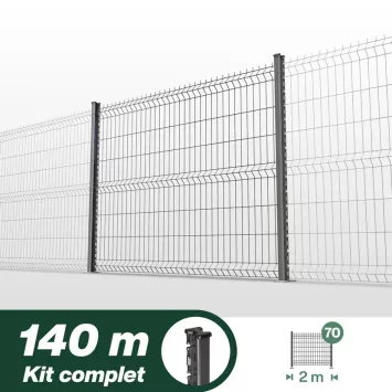 Illustration du produit Kit grillage rigide poteaux H - longueur 140 mètres