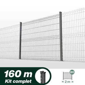 Illustration du produit Kit grillage rigide poteaux H - longueur 160 mètres