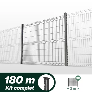 Illustration du produit Kit grillage rigide poteaux H - longueur 180 mètres