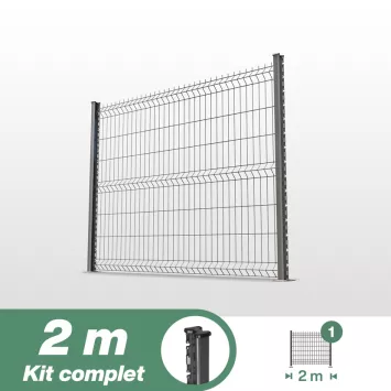 Illustration du produit Kit grillage rigide poteaux H - longueur 2 mètres