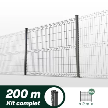 Illustration du produit Kit grillage rigide poteaux H - longueur 200 mètres