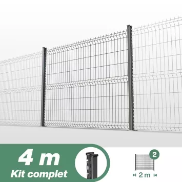 Illustration du produit Kit grillage rigide poteaux H - longueur 4 mètres