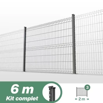 Illustration du produit Kit grillage rigide poteaux H - longueur 6 mètres