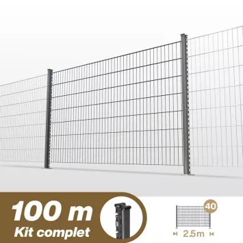 Illustration du produit Kit grillage rigide double fil – longueur 100 mètres
