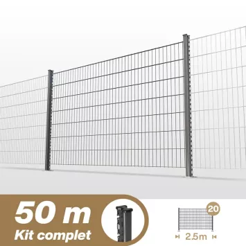 Illustration du produit Kit grillage rigide double fil – longueur 50 mètres