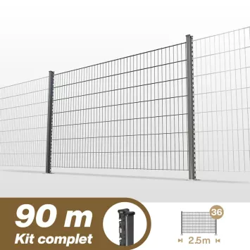 Illustration du produit Kit grillage rigide double fil – longueur 90 mètres
