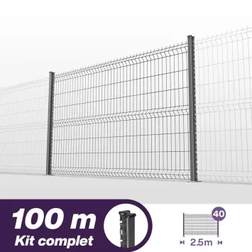 Illustration du produit Kit grillage rigide poteaux H pro - longueur 100 mètres