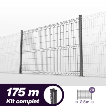 Illustration du produit Kit grillage rigide poteaux H pro - longueur 175 mètres