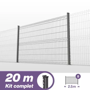 Illustration du produit Kit grillage rigide poteaux H pro - longueur 20 mètres