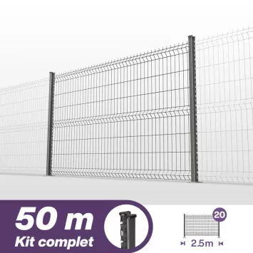 Illustration du produit Kit grillage rigide poteaux H pro - longueur 50 mètres