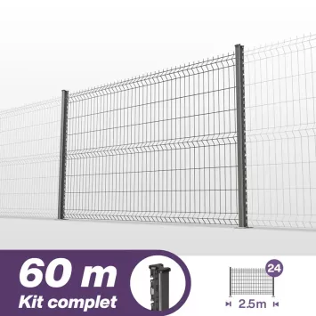 Illustration du produit Kit grillage rigide poteaux H pro - longueur 60 mètres
