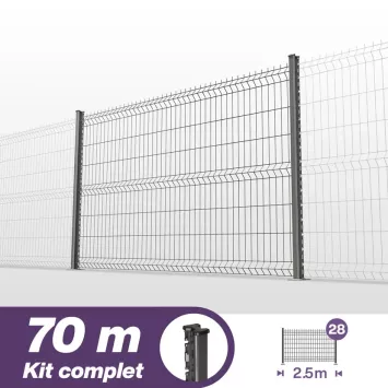 Illustration du produit Kit grillage rigide poteaux H pro - longueur 70 mètres