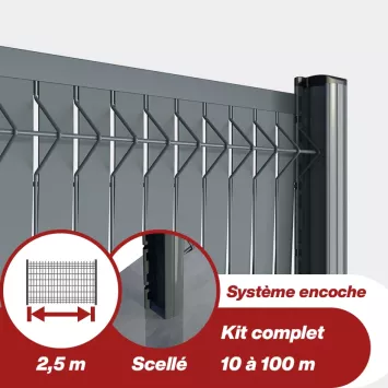 Illustration du produit Kit grillage rigide poteau H renforcé avec occultation aluminium (Ø4/5mm)