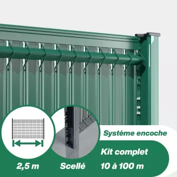 Illustration du produit Kit grillage rigide à sceller avec occultant PVC (Ø4/5mm)