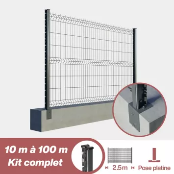 Illustration du produit Kit grillage rigide poteaux H sur platines équerres (Ø 4/5mm)