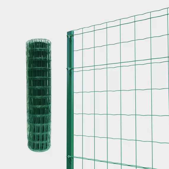 Clôture en Treillis métallique Enduit de PVC 25M x 0,9M de Hauteur Clôture  de Jardin galvanisée Verte (Maille 100mm x 75mm)