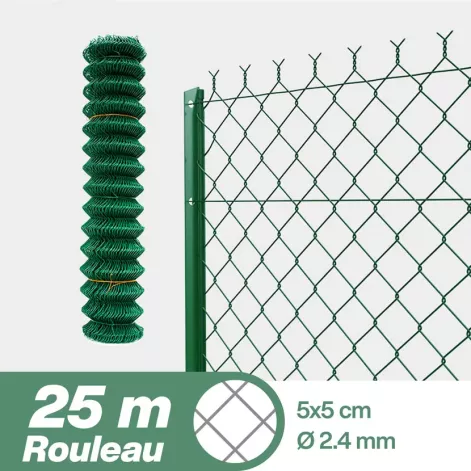 Grillage Simple Torsion: Rouleau maille hexagonale 25m