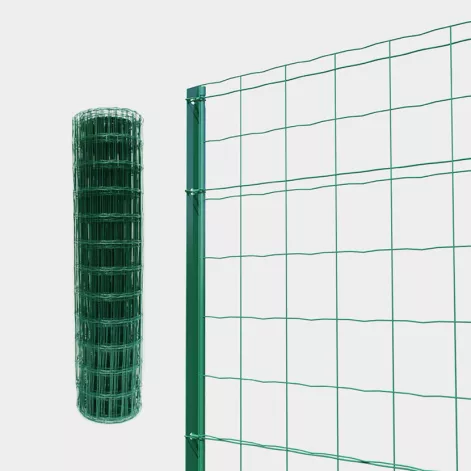 Grillage rouleau soudé - grillage à poule - maille 5L x 10H cm - hauteur  1,22 m - longueur 10 m - acier revêtement PVC vert