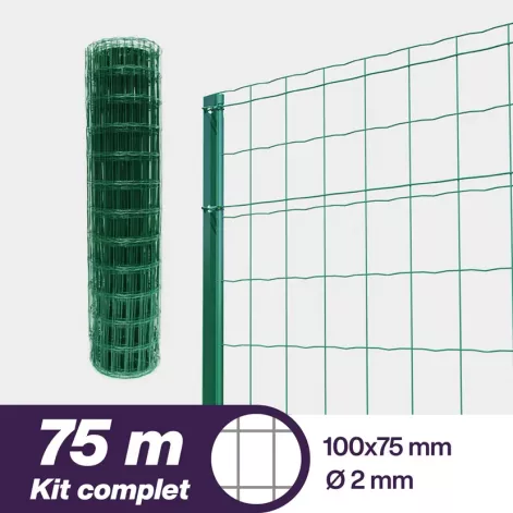 Kit Grillages soudes vert maille 100×75 75m