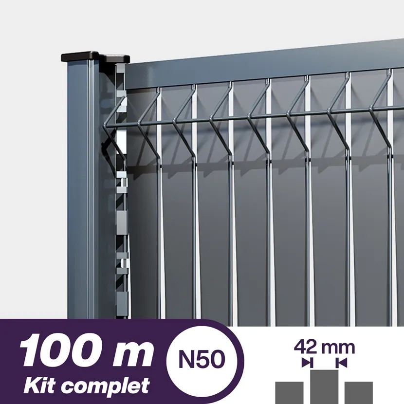 Brise vue: Kit lattes aluminium N50 100m