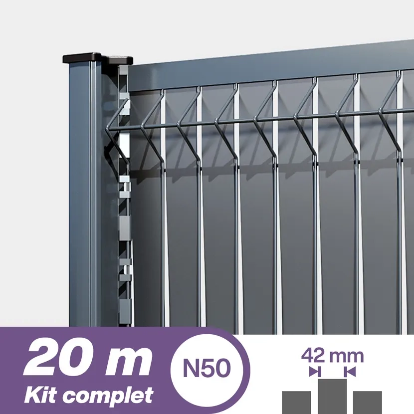 Brise vue: Kit lattes aluminium N50 20m