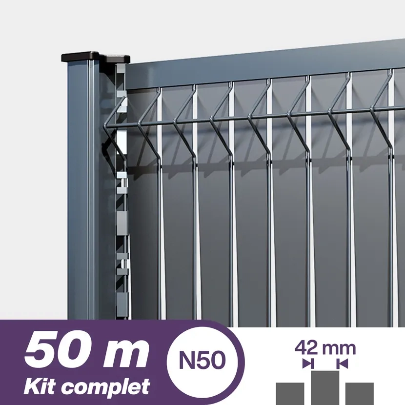 Brise vue: Kit lattes aluminium N50 50m