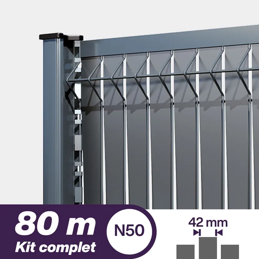 Brise vue: Kit lattes aluminium N50 80m