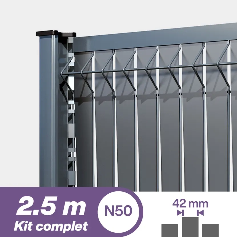 Brise vue: Kit lattes aluminium N50 2,50m