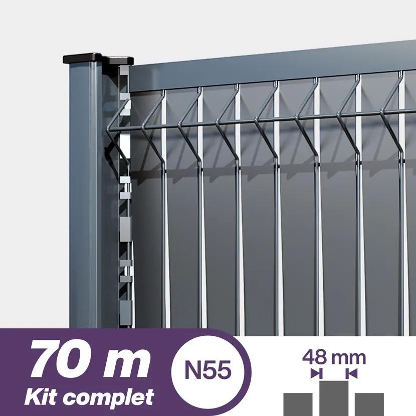 Brise vue: Kit lattes aluminium N55 70m