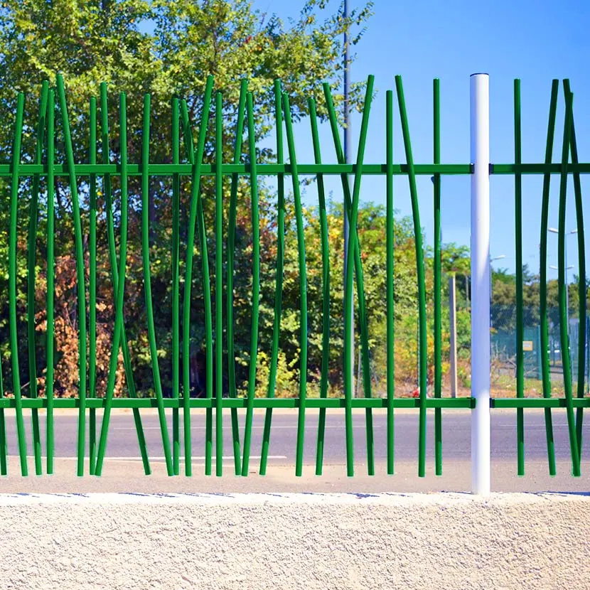Cloture barreaudee MACZEN vert: vue de face