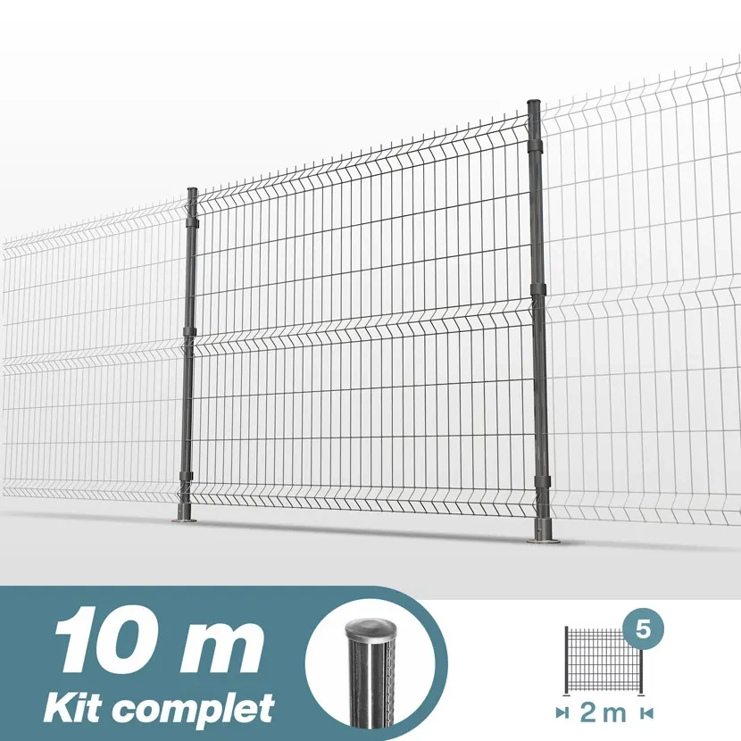 grillage rigide: kit poteaux ronds 10m