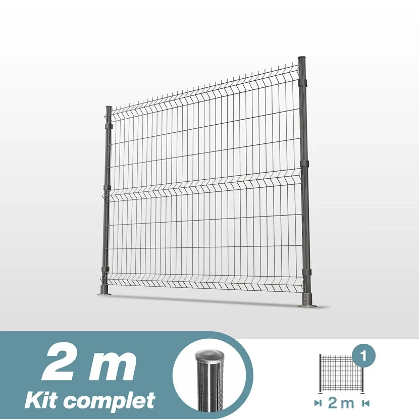 grillage rigide: kit poteaux ronds 2m
