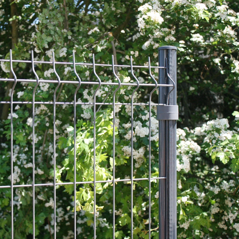 grillage rigide: kit poteaux ronds 30m gris anthracite