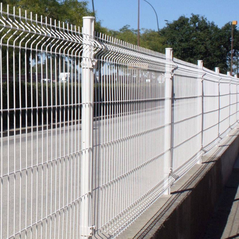 grillage rigide: kit poteaux ronds 30m blanc