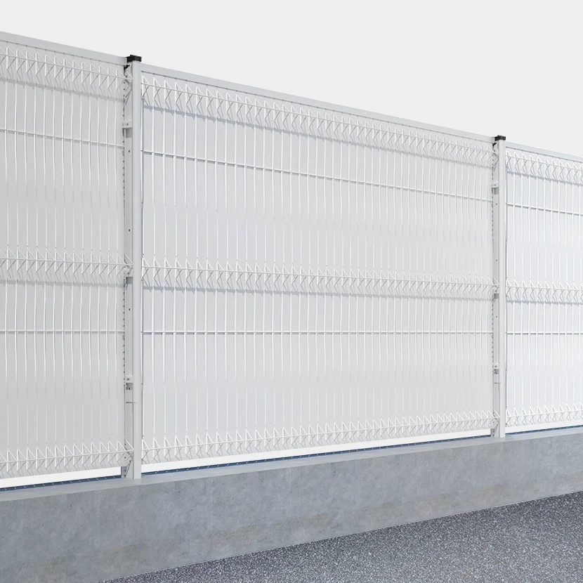 Kit grillage rigide poteaux à clip EKLIPS® avec occultation aluminium (Ø4/5mm) Coloris Blanc