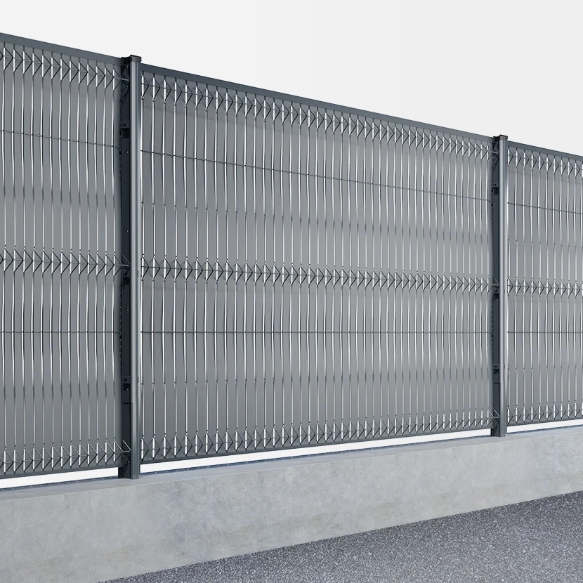 Kit grillage rigide poteaux à clip EKLIPS® avec occultation aluminium (Ø4/5mm) Coloris Gris Anthracite