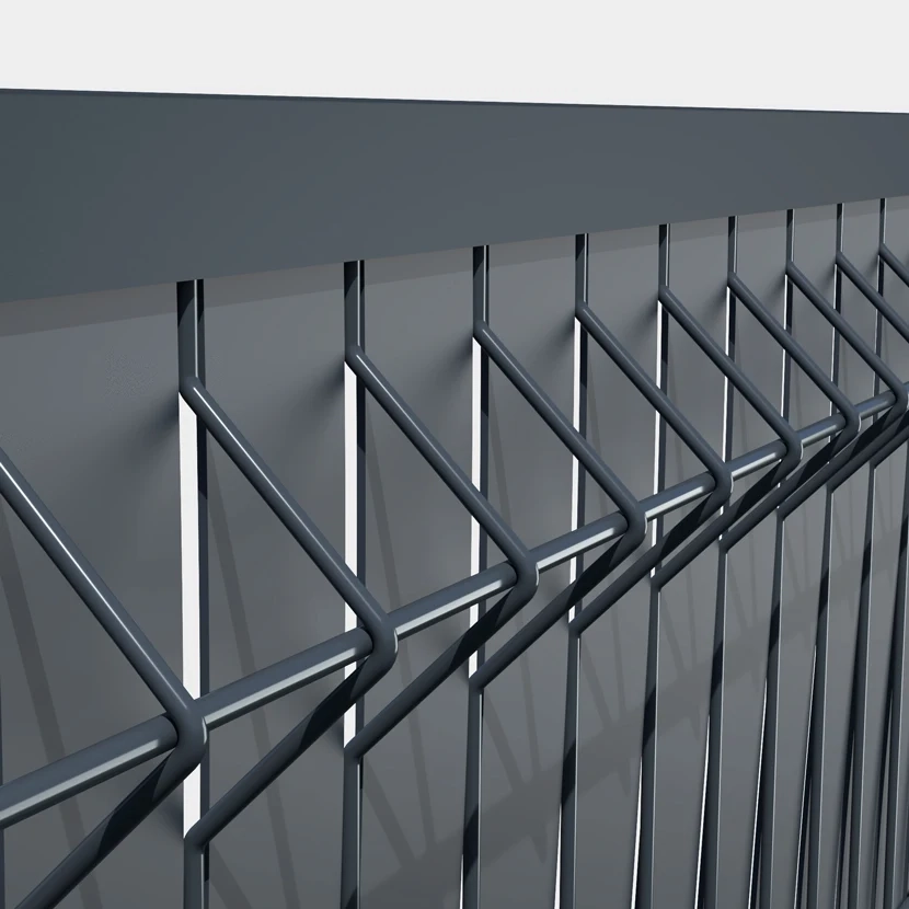 Kit grillage rigide poteaux à clip EKLIPS® avec occultation aluminium (Ø4/5mm) Profil de finition du haut