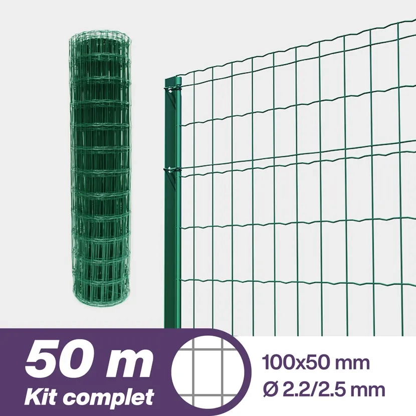 Rouleau grillage souple: Kit Grillage soudes maille 100x50 50m