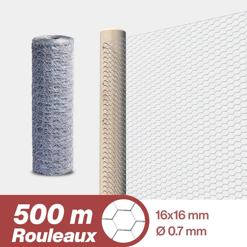 Grillage triple torsion: Grillage a poule M16 500m