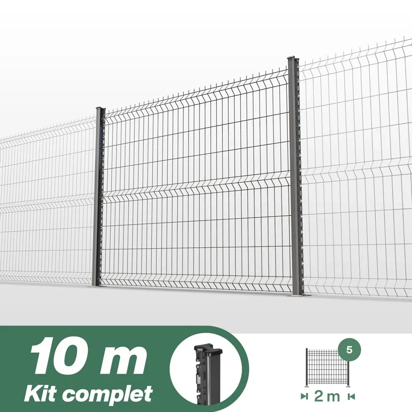 grillage rigide: kit poteaux H 10m