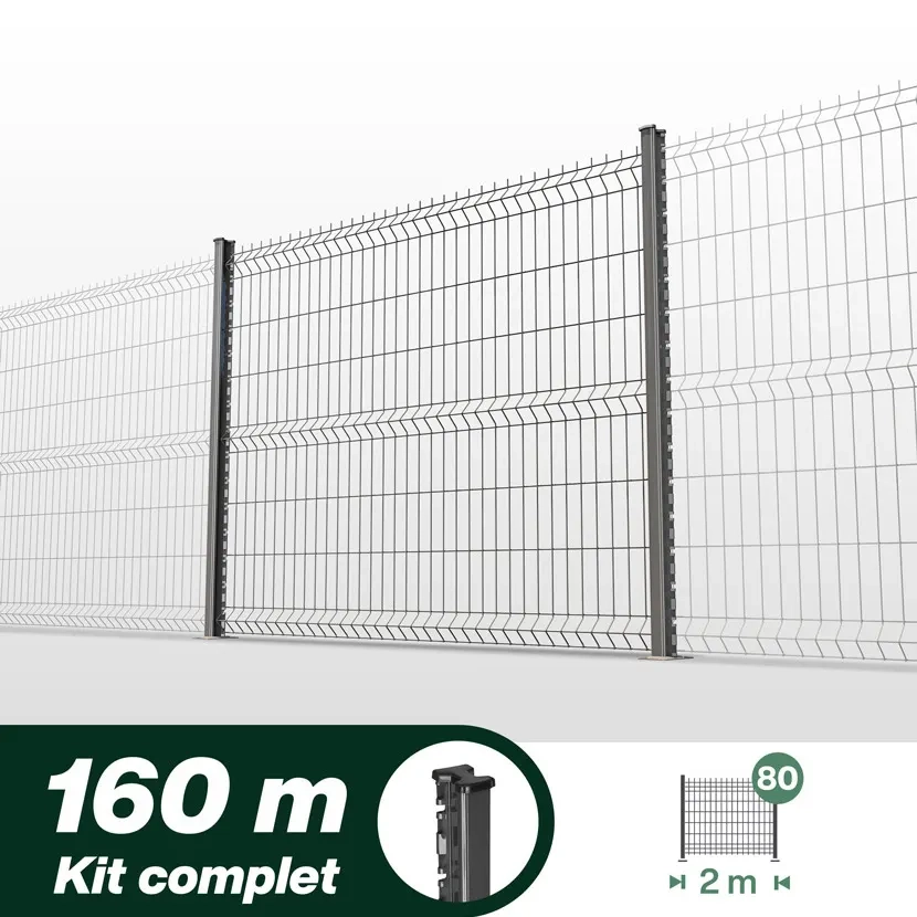 grillage rigide: kit poteaux H 160m