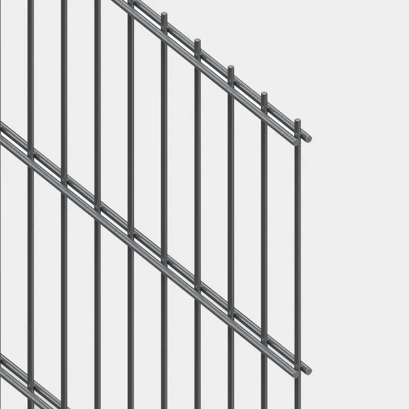 grillage rigide: kit double fil 60m gris anthracite