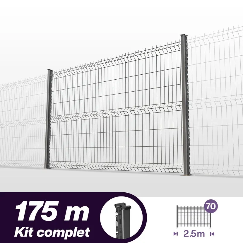 grillage rigide: kit poteaux H pro 175m