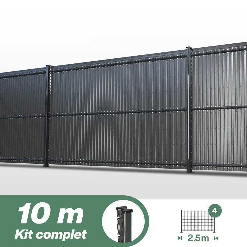 grillage rigide: kit poteaux H Pro occultation 10m